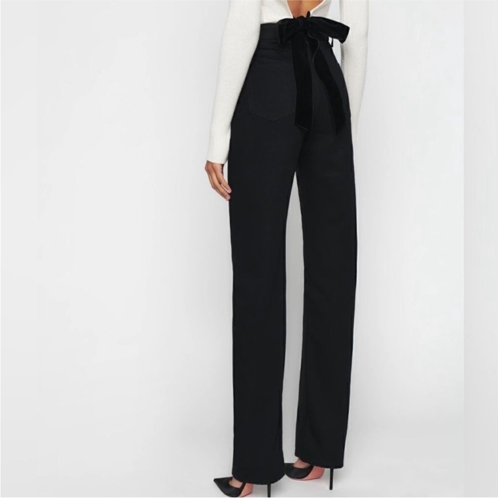 Reformation Wilder Black High-Rise Wide Leg Button-Front Jeans - Picture 6 of 9